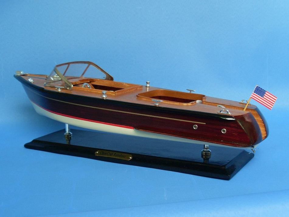 Wooden Chris Craft Runabout Model Speedboat 20""