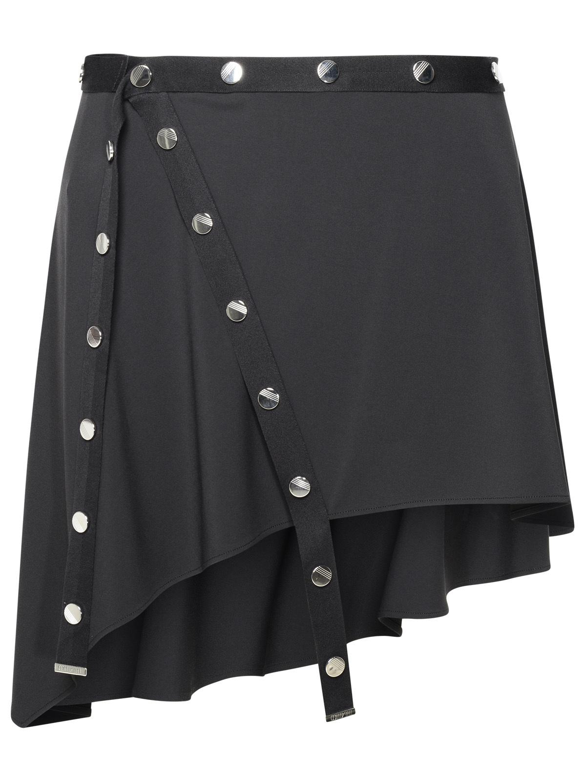 The Attico Mini Skirt In Black Acetate Blend Women
