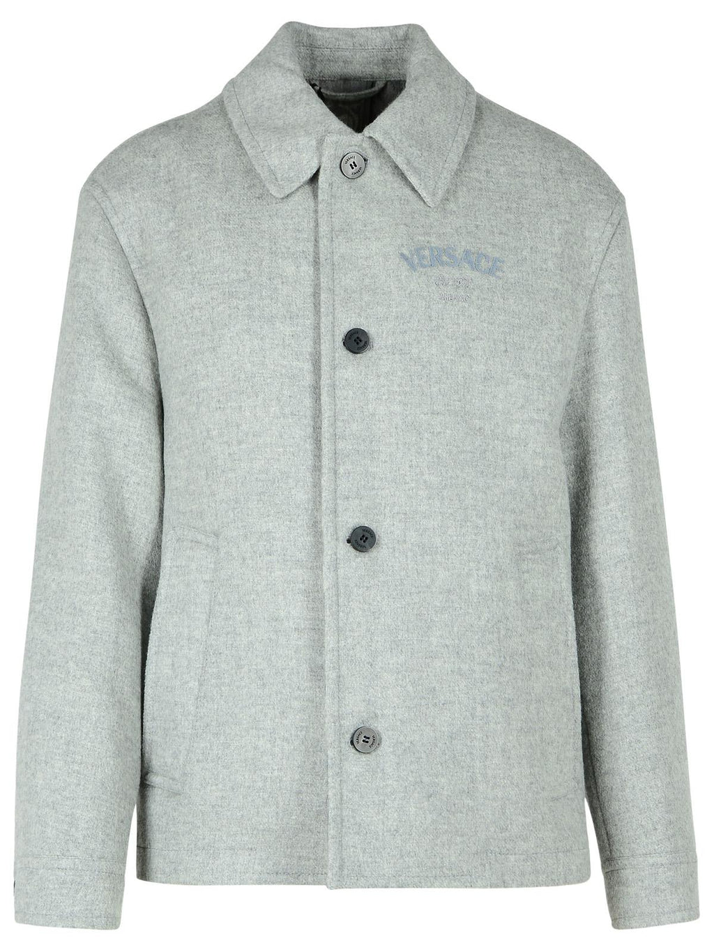 Versace Grey Wool Jacket Men