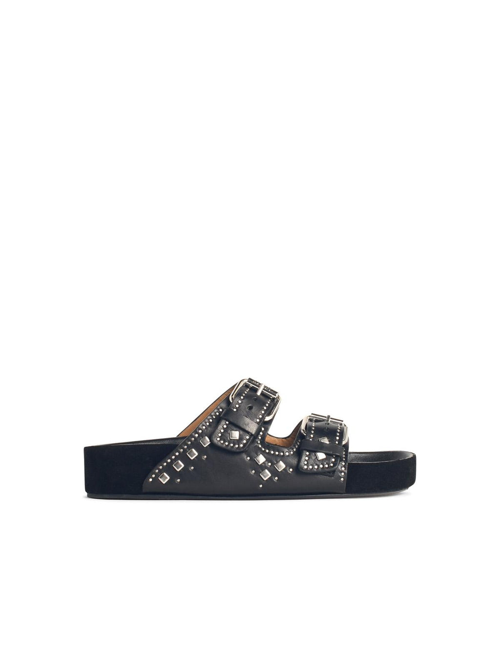 Isabel Marant Etoile 'Lennyo' Black Leather Slippers Women