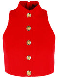 Balmain Red Virgin Wool Top Women