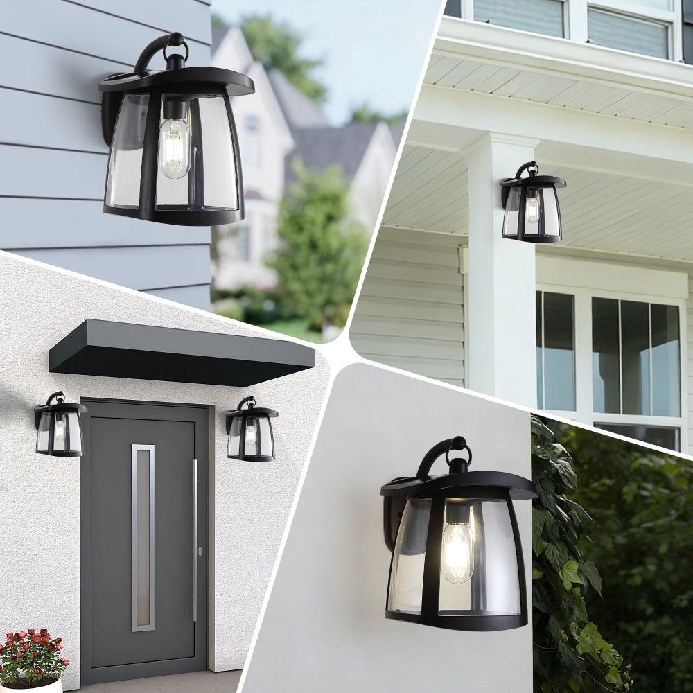 Solar Wall Lantern with 4 Lighting Modes | IP54 Waterproof Outdoor Hanging Light | Dual Solar Panels