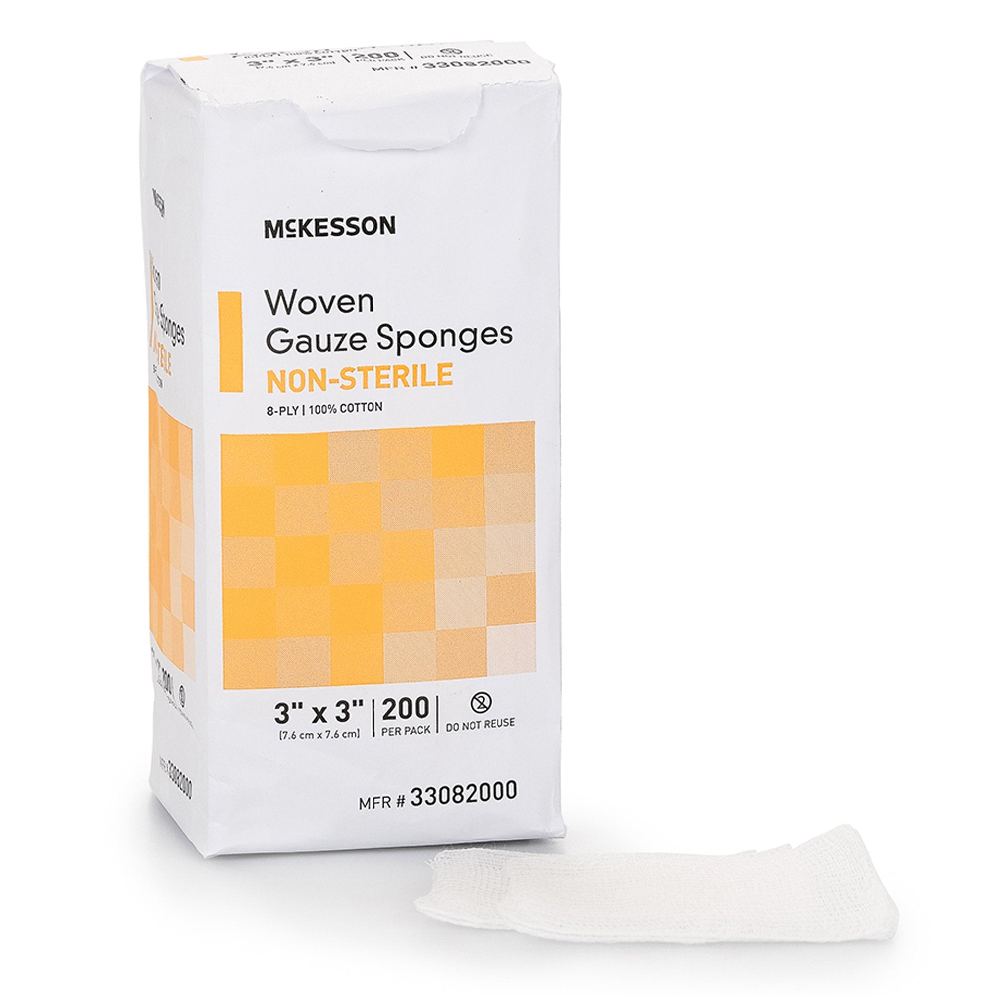 McKesson Gauze Sponge, 3 x 3 Inch, 8-Ply 33082000
