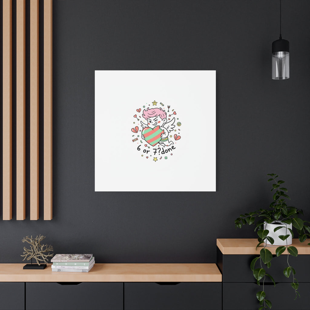 Weird Cupid heart illustration Canvas | Weird Valentine, quirky chaotic love