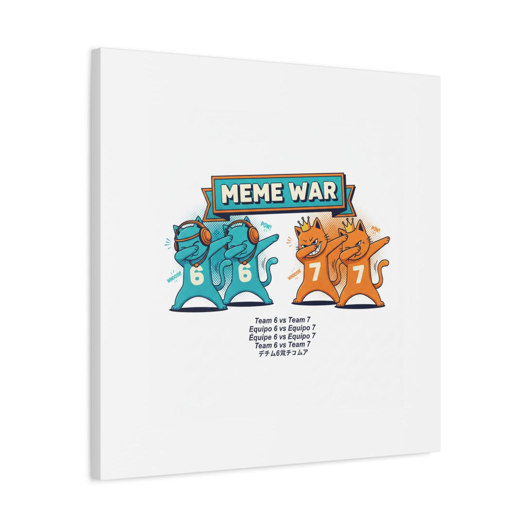 Meme War: Six vs. Seven Canvas Wall Art