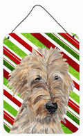 Golden Doodle Candy Cane Christmas Wall or Door Hanging Prints Aluminum Metal Sign Kitchen Wall Bar Bathroom Plaque Home Decor Front Door Plaque, 12x16, Multicolor