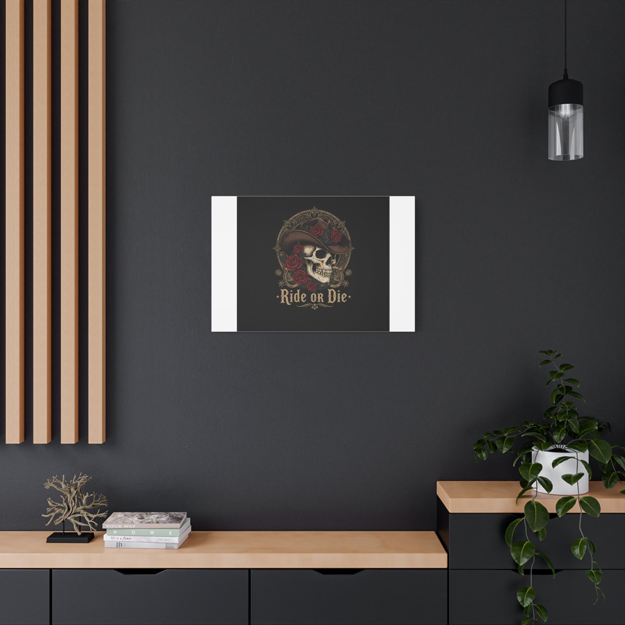 Ride or Die Skull Canvas | Western Skull Art, Gothic Americana