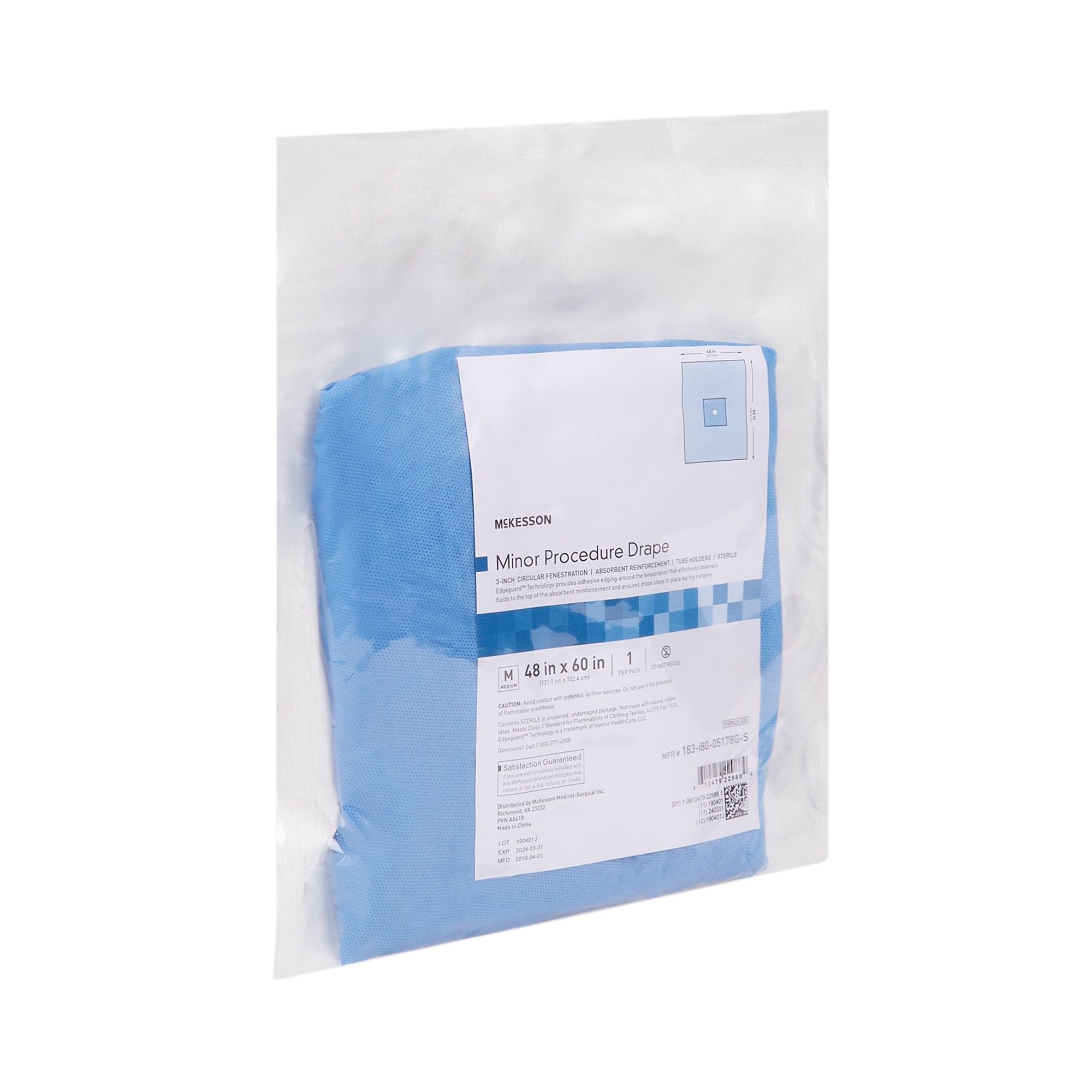 McKesson Sterile Minor Procedure Drape, 48 x 60 Inch 183-I80-05178G-S