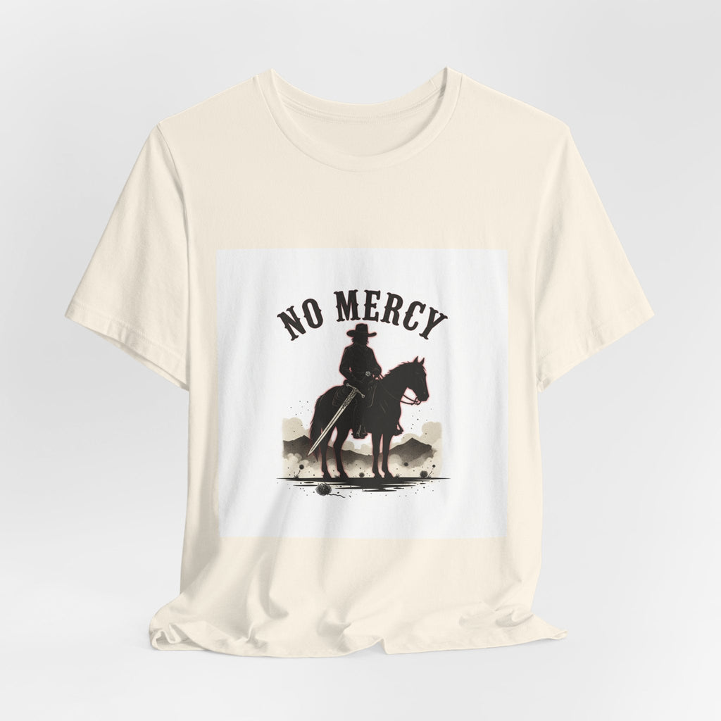 No Mercy Cowboy Skull Tee | Western-Gothic, desert noir design