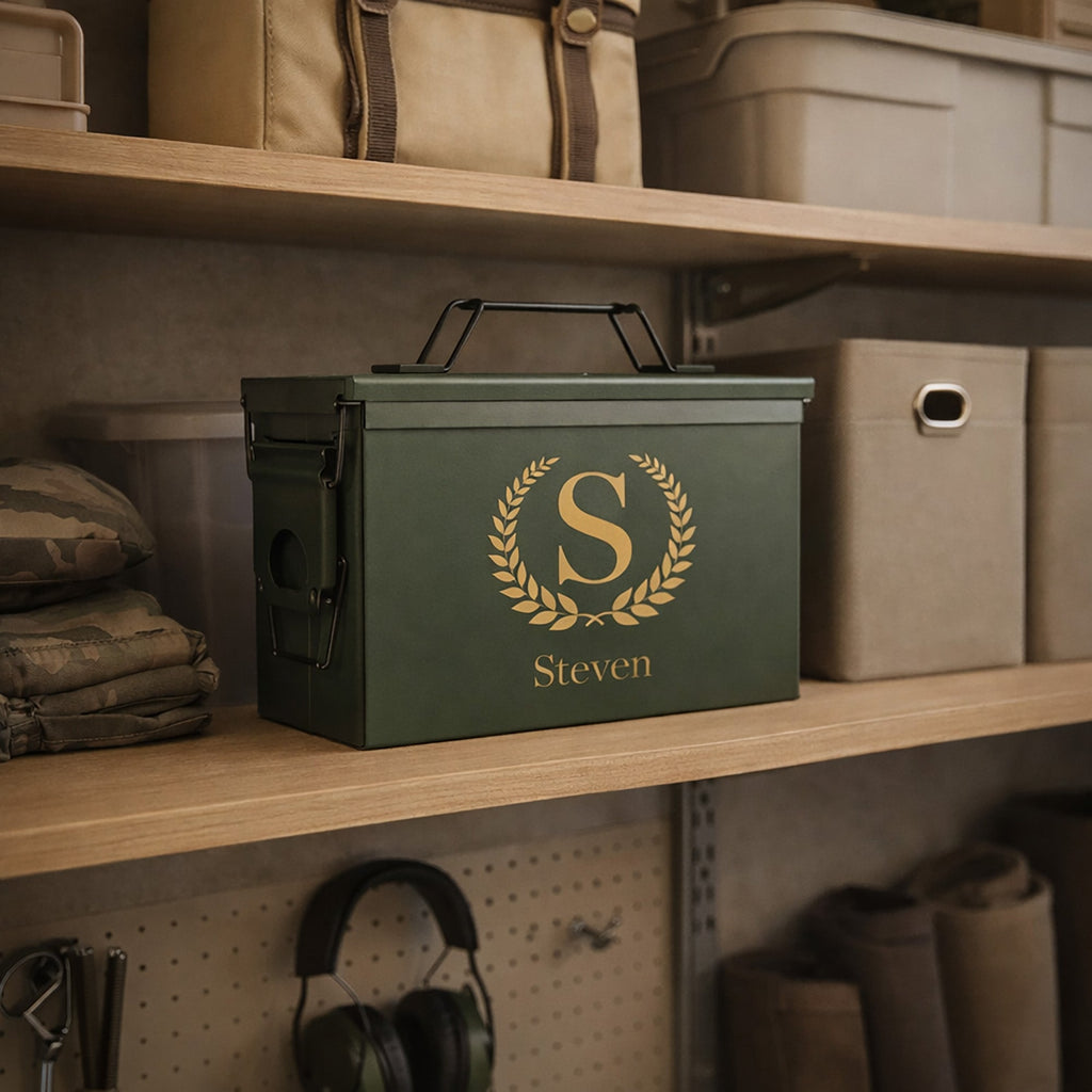 Personalized Ammo Box with Engraved Name – Custom Metal Box Gift for Him