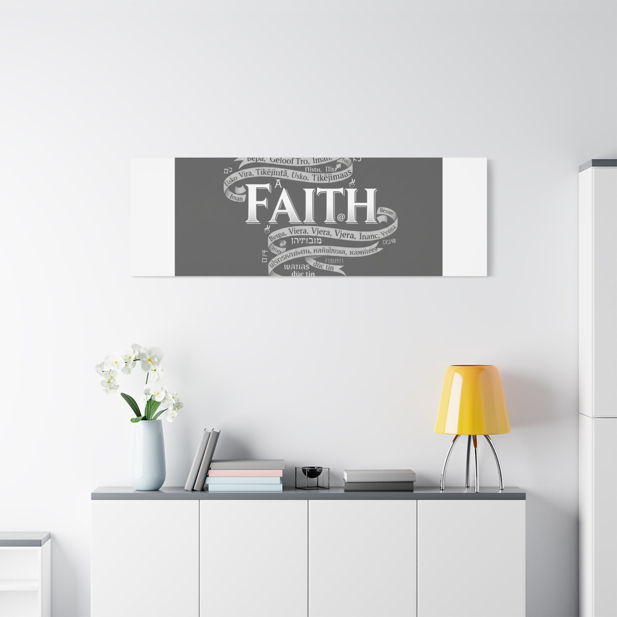 handwritten faith ribbon Canvas | sketch aesthetic, doodle design