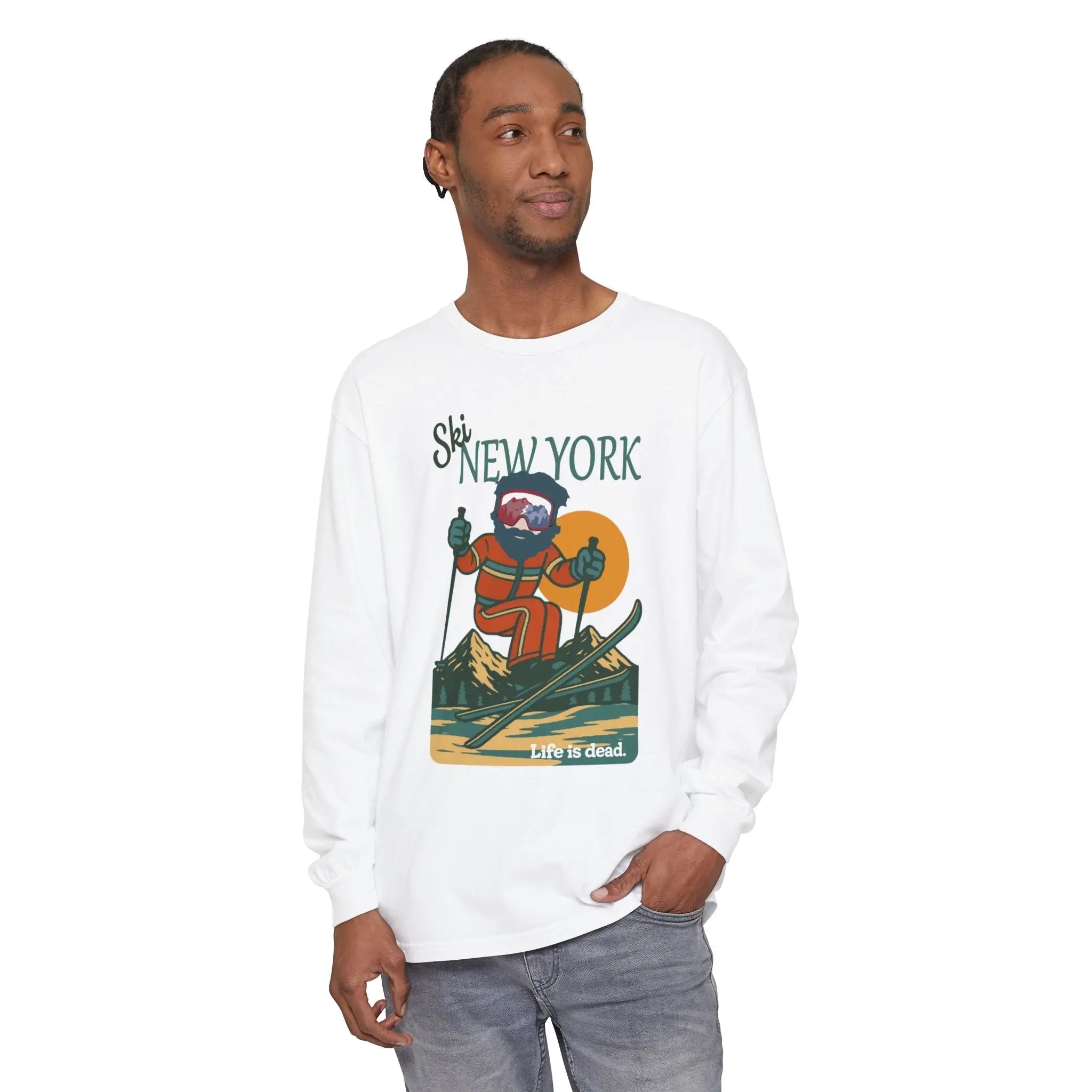Ski New York - Life is dead.® Mountain Collection Garment-Dyed Long Sleeve T-Shirt