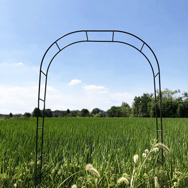 78"H x 45"W Metal Garden Arch Trellis; Adjustable Arbor Trellis for Garden Climbing Plants Support or Wedding Decor,Black - PhishStones Products