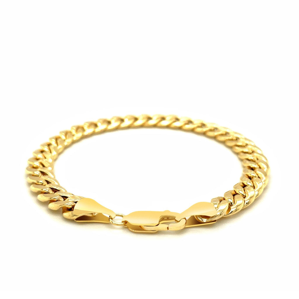7.8mm 14k Yellow Gold Miami Cuban Semi Solid Bracelet - PhishStones Products