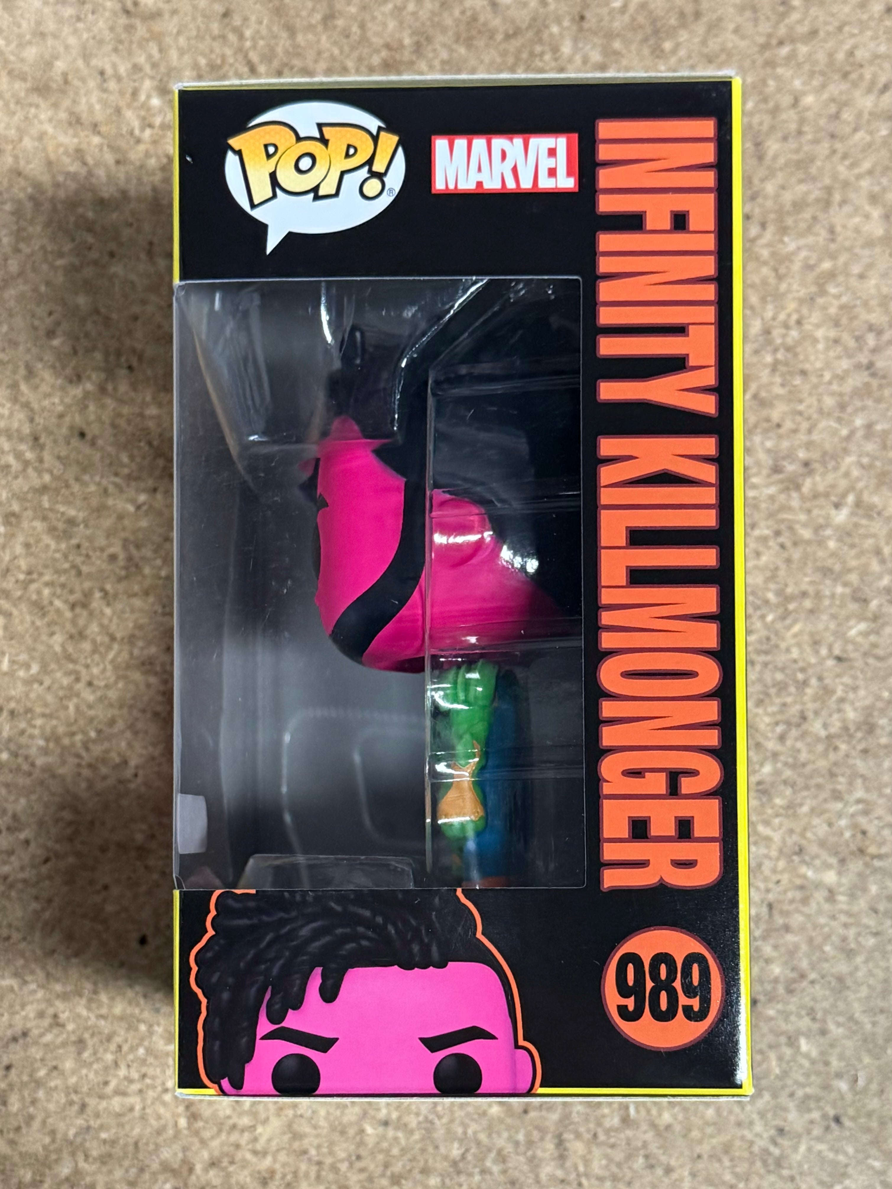 Funko Pop! Marvel Black Light Infinity Killmonger #989 What If? 2022 Exclusive