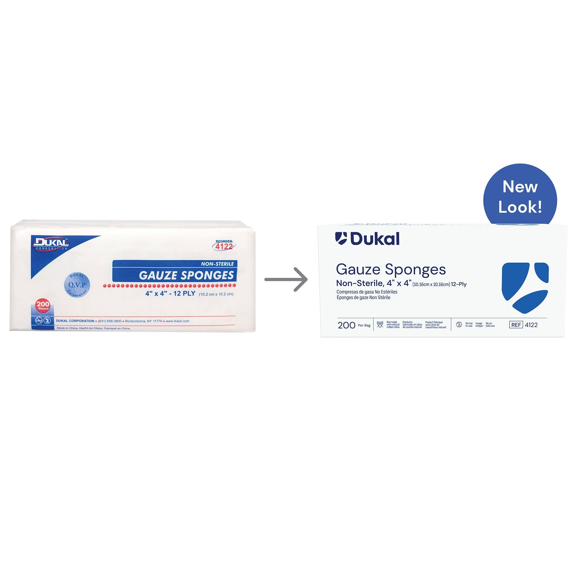 Dukal™ Gauze Sponge, 4 x 4 Inch, 12-Ply 4122-100