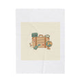 Wanderlust Postage Travel Stamp Blanket | Retro Postcard Vintage
