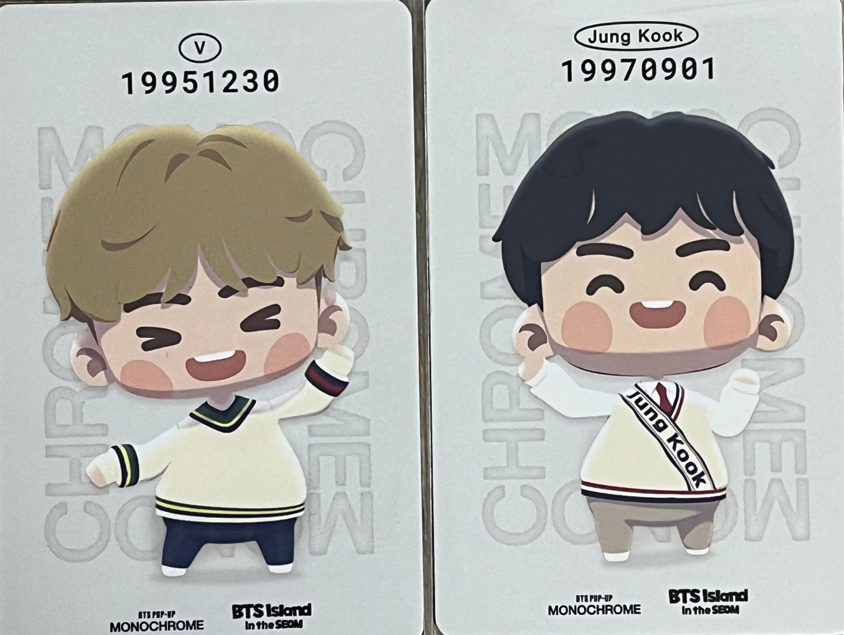 BTS Monochrome Pop Up ExclusIVE - In The Seom Coupon Photocard (Jk And V Set)