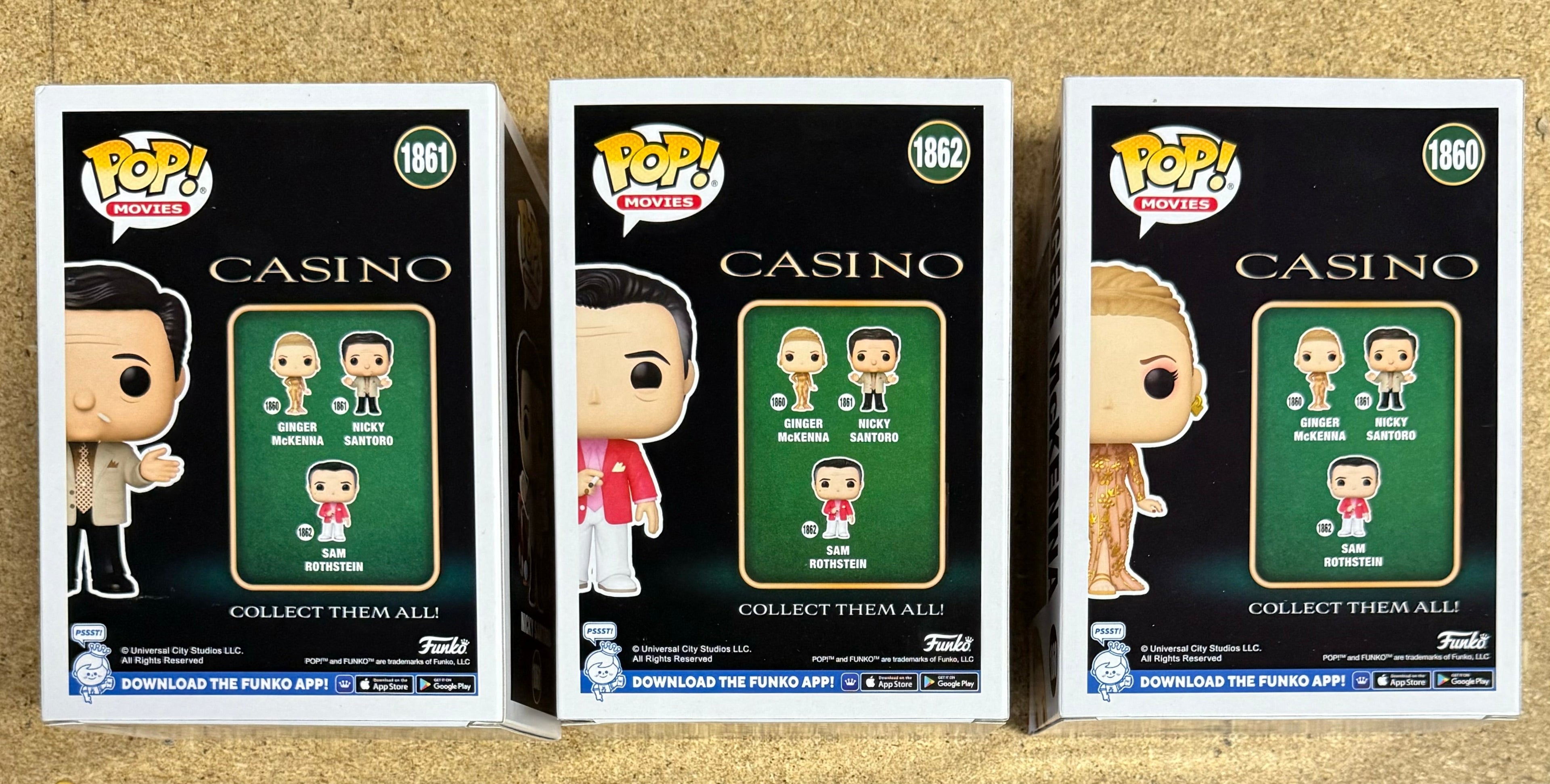 Funko Pop! Movies Nicky Santoro, Sam Rothstein & Ginger McKenna Casino Set Of 3