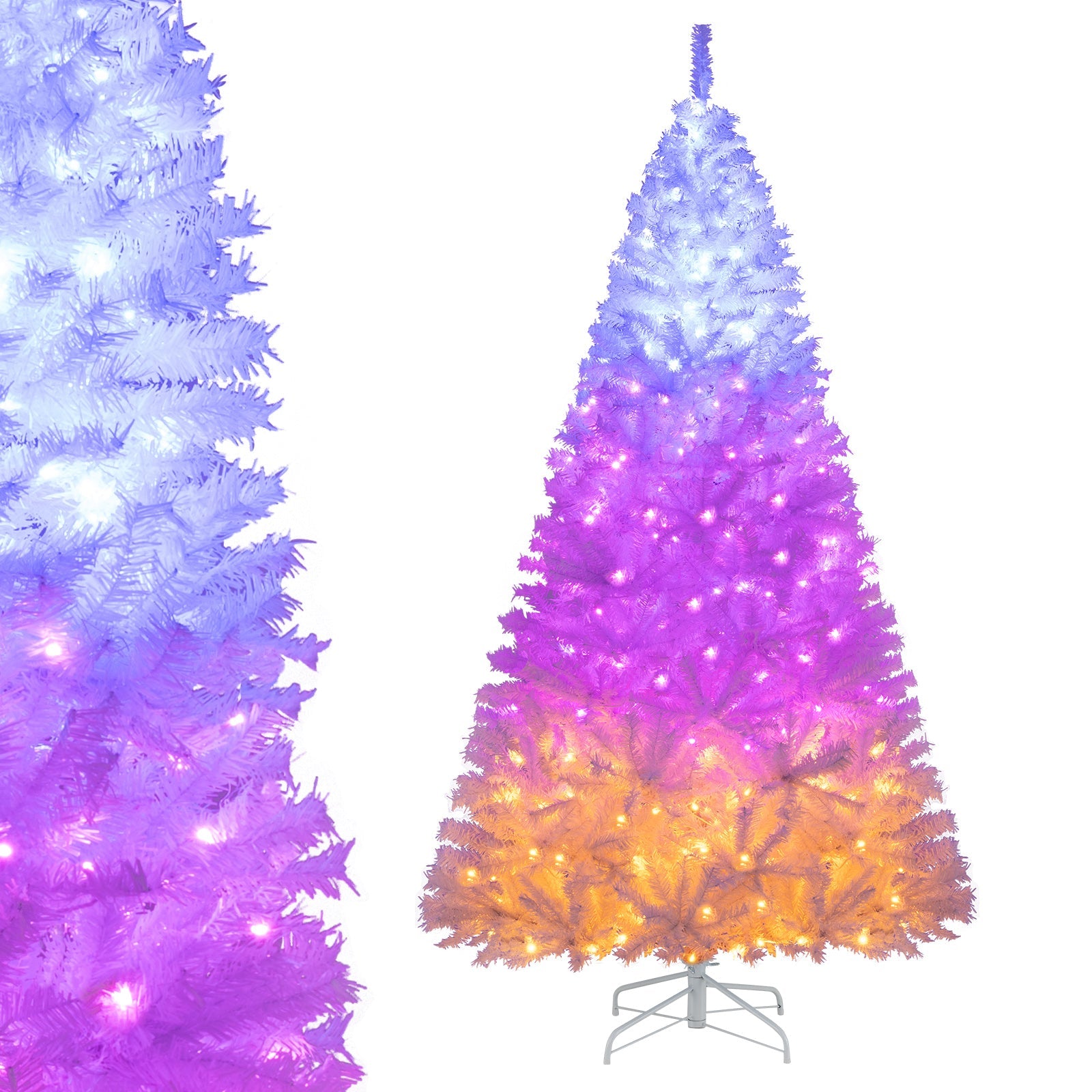 6 Ft Pre-Lit Artificial Christmas Tree with 11 Light Modes