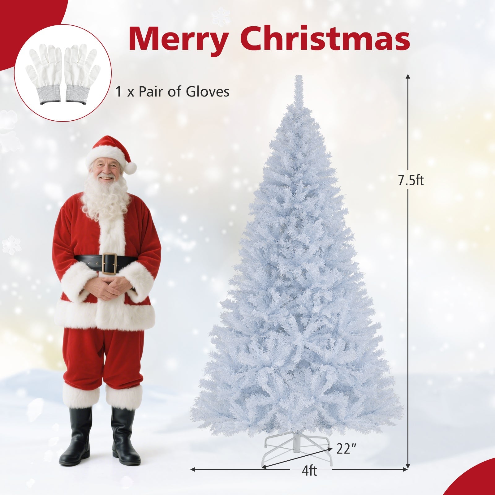 6 Ft Pre-Lit Artificial Christmas Tree with 11 Light Modes