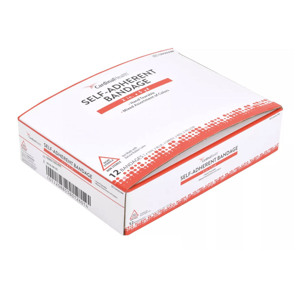 Cohesive Bandage Cardinal Health™ 2 Inch X 5 Yard Self-Adherent Closure Assorted Colors NonSterile Standard Compression CAH25LFMP
