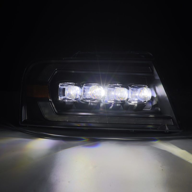 AlphaRex 04-08 Ford F-150 (No 2004 Heritage) NOVA-Series LED Proj HL Alpha-Blk w/Actv Lgt / Seq. Sig 880128 *Discontinued