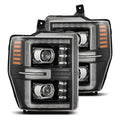 AlphaRex 08-10 Ford F250-550 LUXX-Series LED Projector Headlights Black w/Activ Light/Seq Signal 880312 *Discontinued