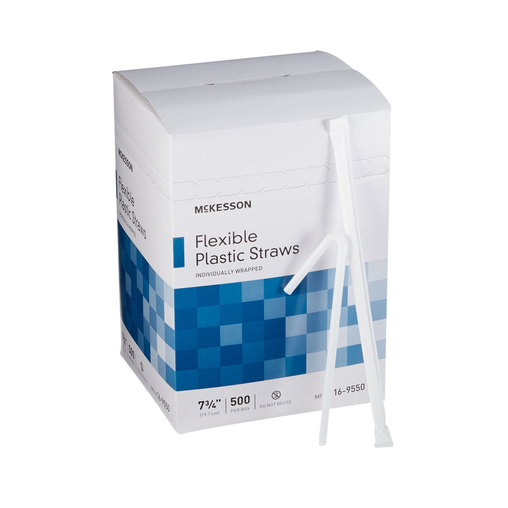 McKesson Flexible Drinking Straw, 7-3/4 Inch Length 16-9550