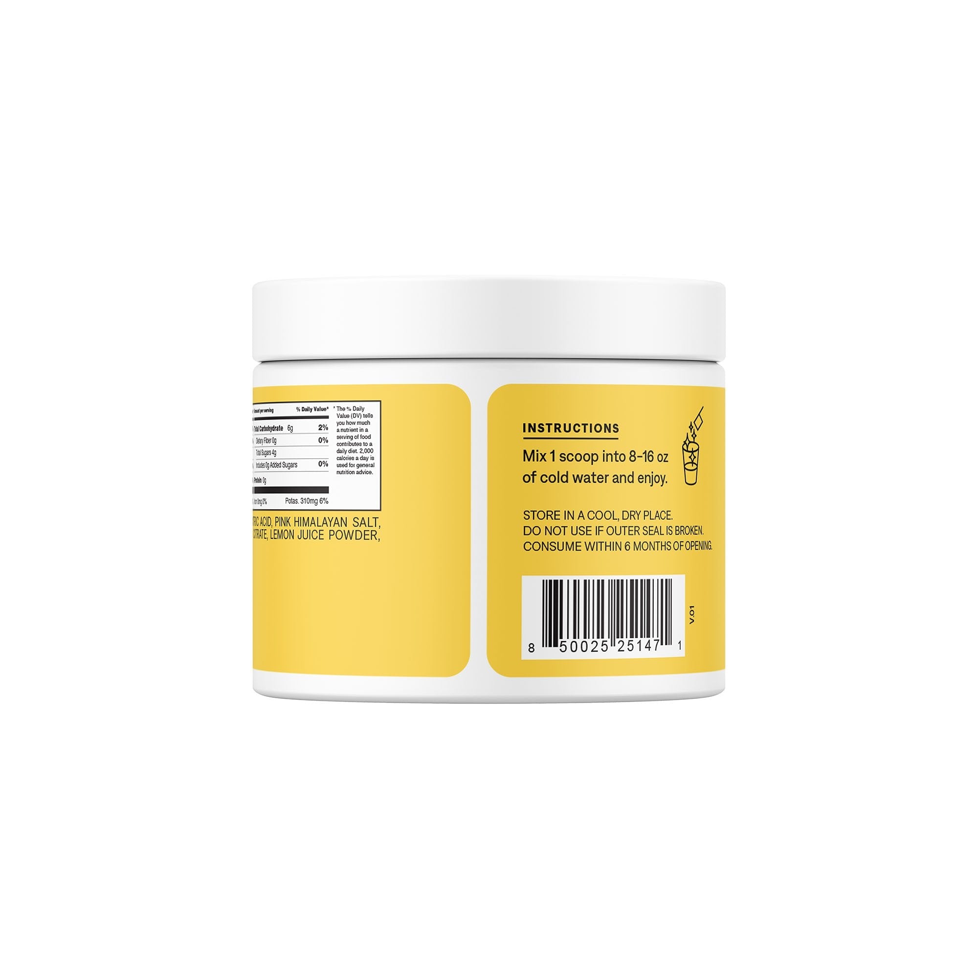 Cure Electrolyte Drink Mix made with Coconut Water, Lemonade, 7.2-ounce Jar HM7001