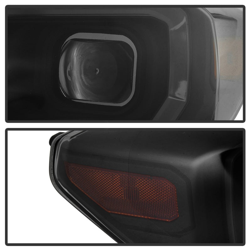 SPYDER xTune 16-18 Toyota Tacoma SR/SR5 DRL Proj Headlights w/Turn Signal - Blk Smk (PRO-JH-TTA16-SR-BSM) 9043000