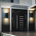 2-Pack Modern Black Outdoor Wall Sconce | Up & Down Weatherproof Light Fixture for Porch, Patio & Garage