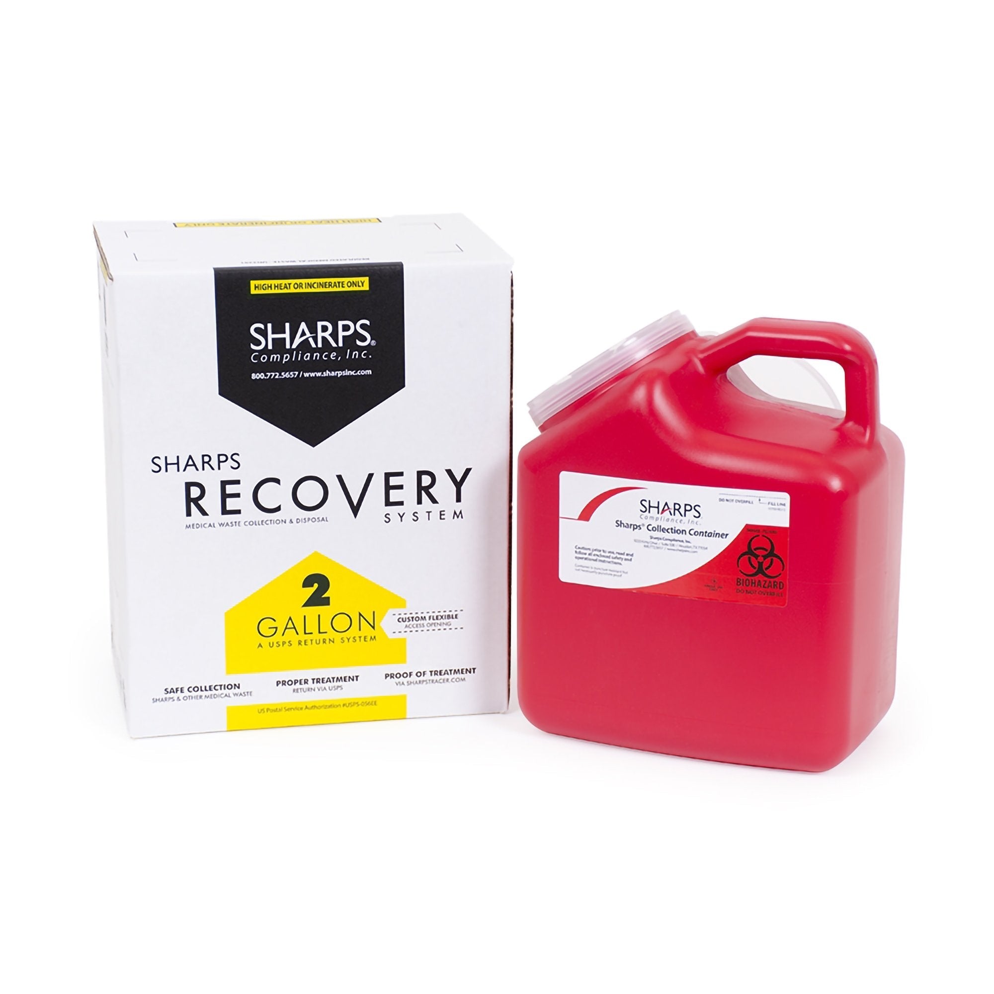 Sharps® Mailback Chemotherapy Container, 2 Gallon 41200-012W