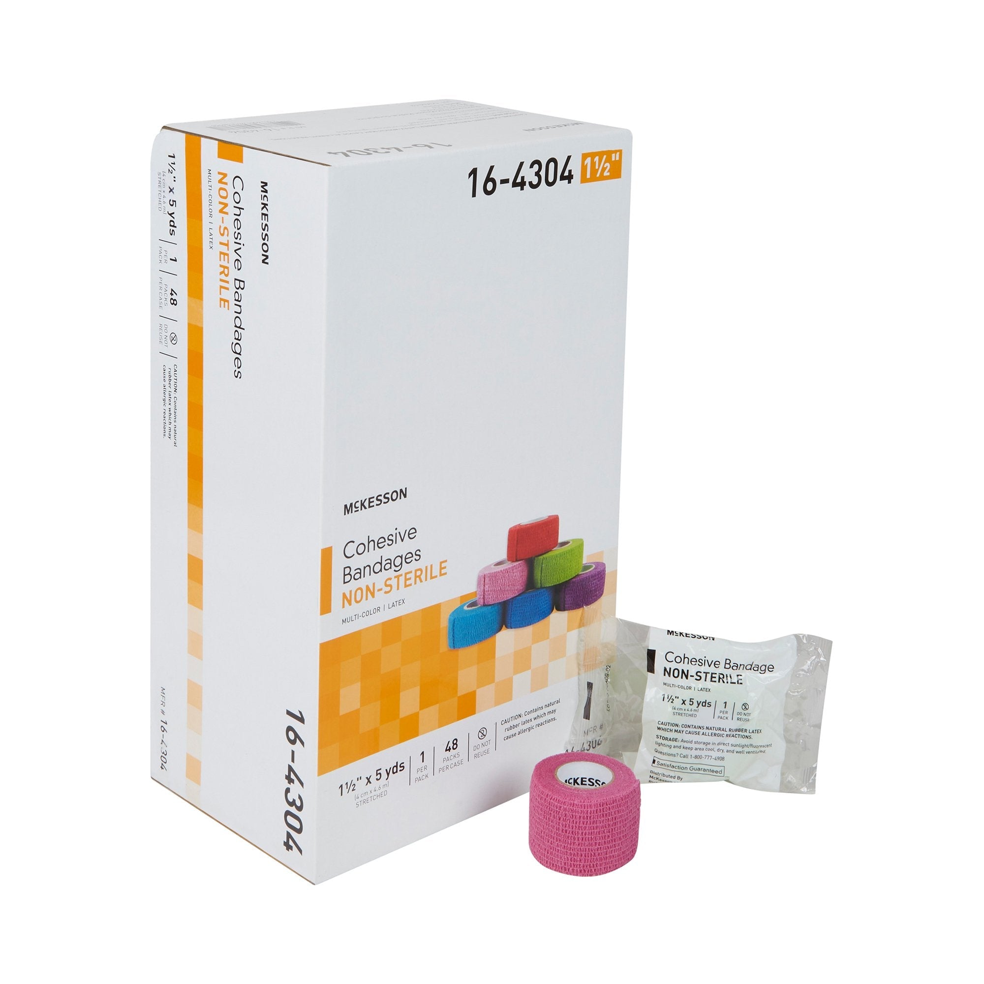 McKesson Self-adherent Closure Cohesive Bandage, 1-1/2 Inch x 5 Yard 16-4304