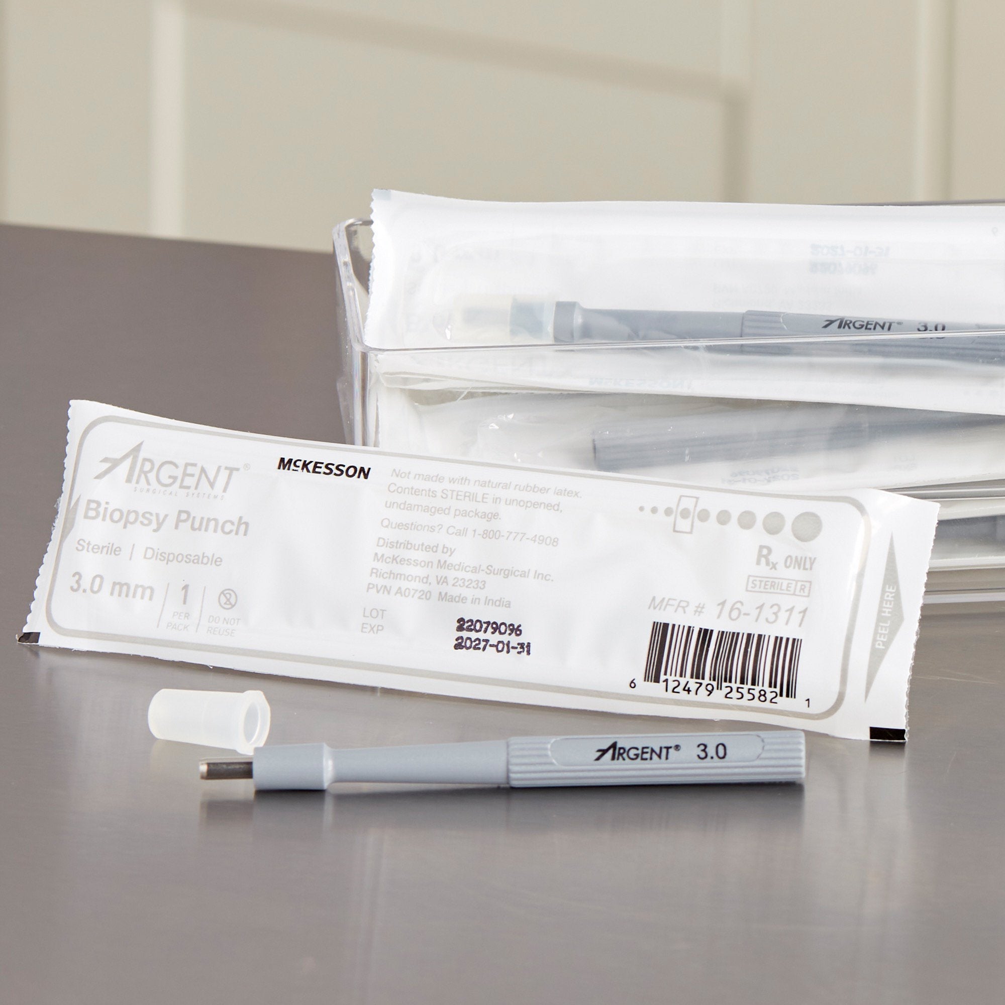 McKesson Argent™ Disposable Biopsy Punches, 3.0 mm 16-1311