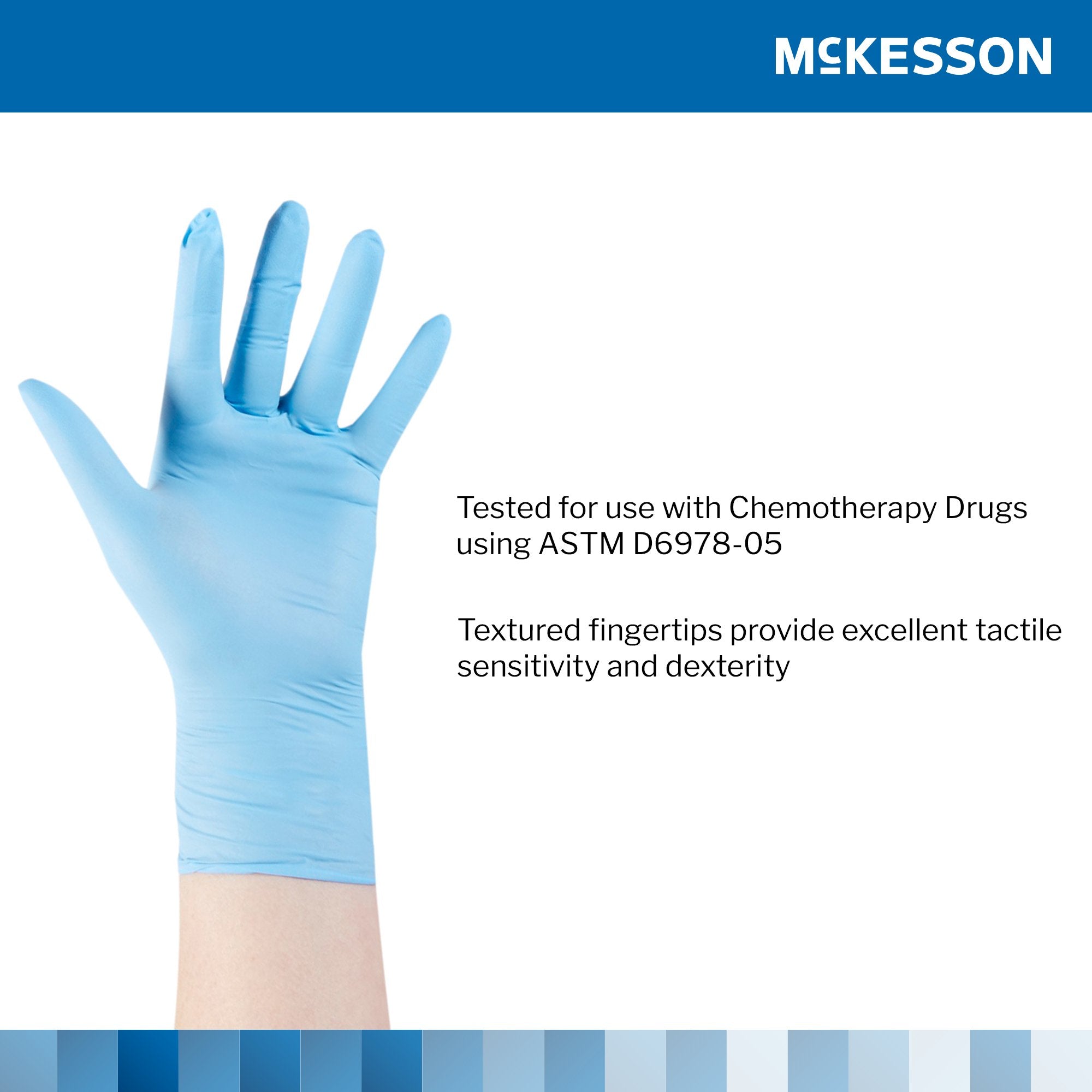 McKesson Confiderm® 4.5C Nitrile Exam Glove, Large, Blue 14-658C