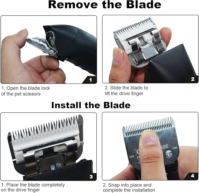 7FC Blades Dog Grooming Clipper Compatible with Andis Pet/Oster A5/Wahl KM Series, Ceramic & Stainless Steel Blade - PhishStones Products
