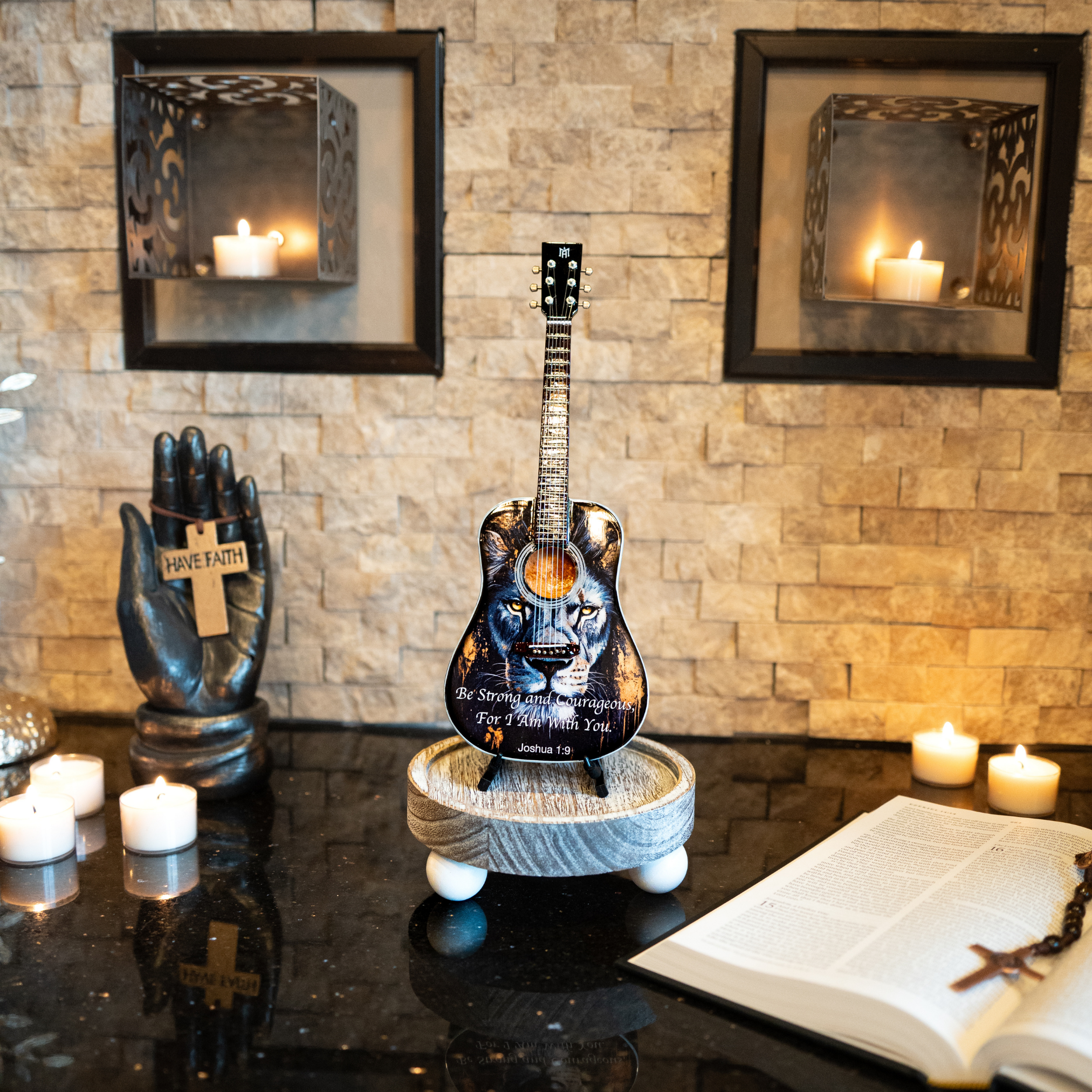 Joshua 1:9 Miniature Guitar