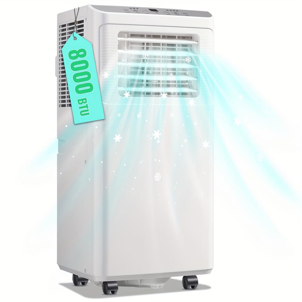 8000 BTU Portable AC Unit (4400BTU SACC) with Remote, 24-Hour Timer, Dehumidifier, And Compact 3-In-1 Air Cooler for Small Spaces, Bedrooms, And Home Offices