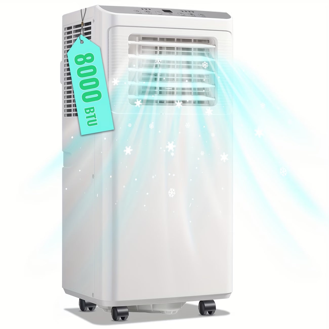 8000 BTU Portable AC Unit (4400BTU SACC) with Remote, 24-Hour Timer, Dehumidifier, And Compact 3-In-1 Air Cooler for Small Spaces, Bedrooms, And Home Offices