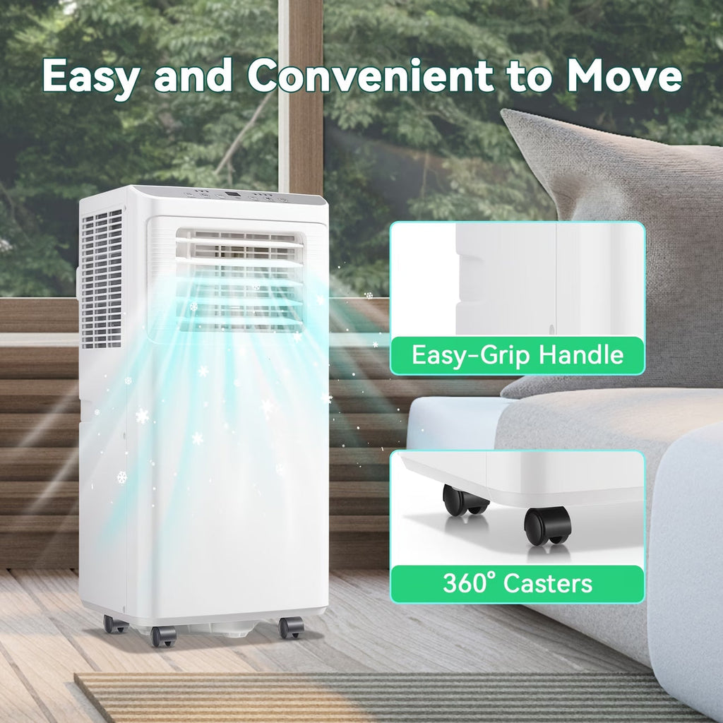 8000 BTU Portable AC Unit (4400BTU SACC) with Remote, 24-Hour Timer, Dehumidifier, And Compact 3-In-1 Air Cooler for Small Spaces, Bedrooms, And Home Offices
