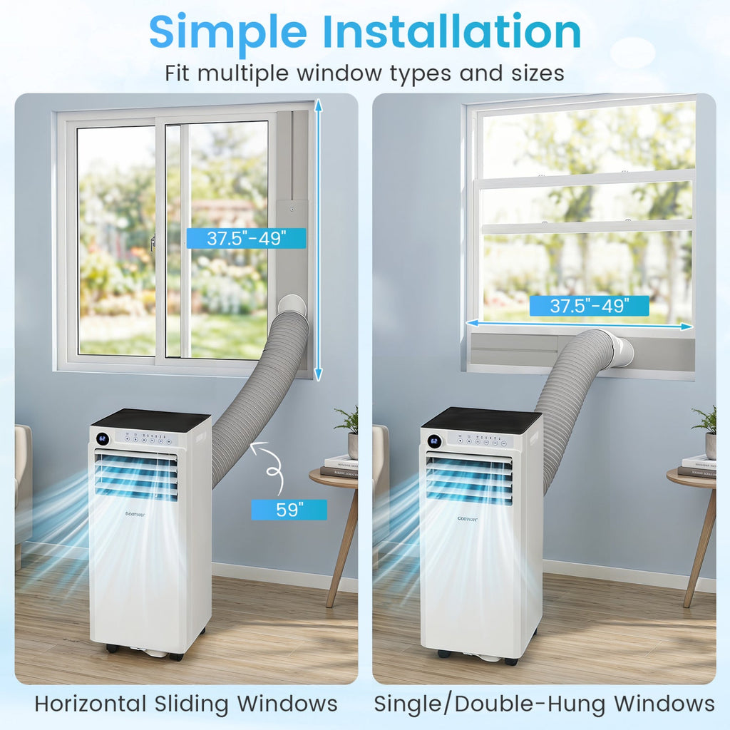 8000 BTU Portable Air Conditioner with Dehumidifier & Timer