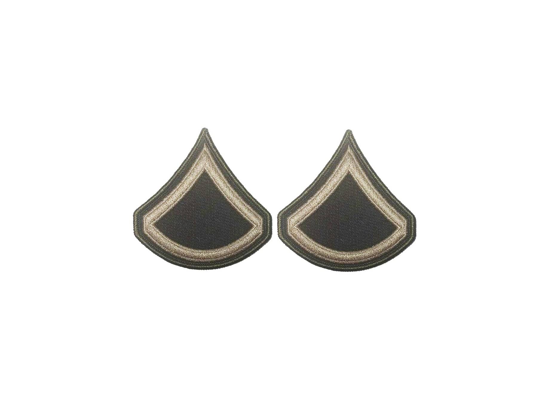 U.S. AGSU Army E3 Private First Class Chevron (Sew-on) rank (male)