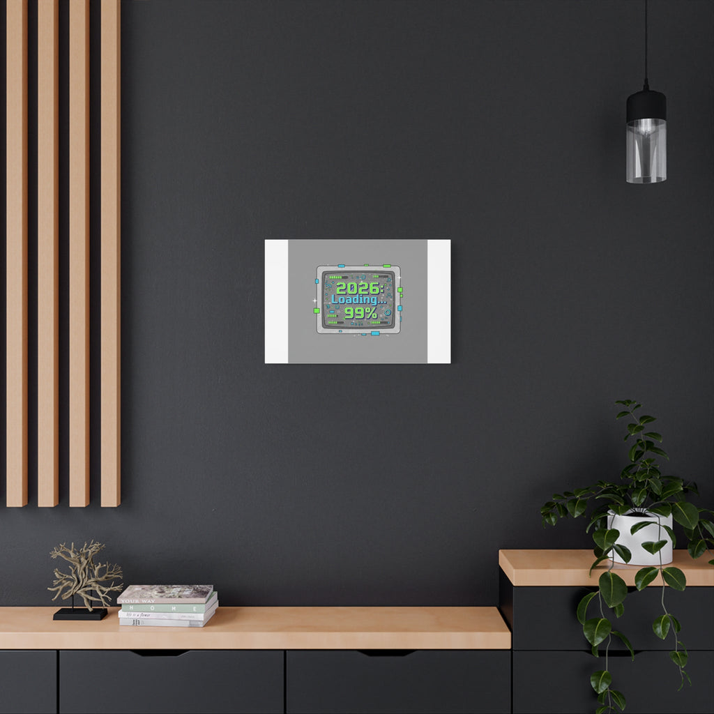 2026 Loading 99% Canvas | NYE countdown, retro system interface