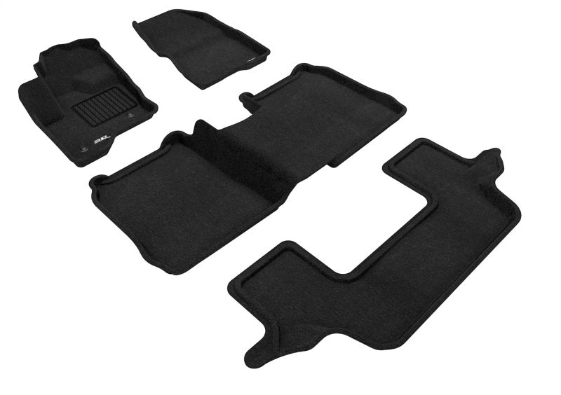 3D MAXpider 09-19 Ford Flex w/o Center Console Elegant 1st 2nd 3rd (2 Eyelets) - Set (Black) L1FR02104709