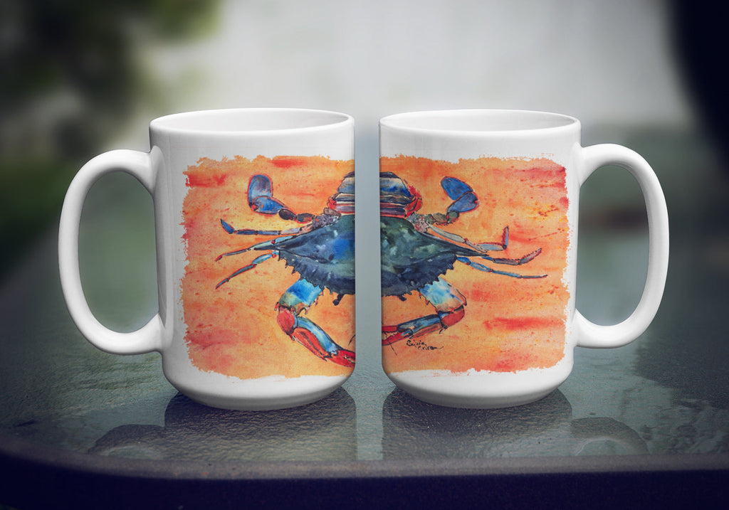 Crab Ceramic Coffee Mug 15 oz Decorative Large C Handle Mug Cup for Tea, Cocoa Hot Chocolate