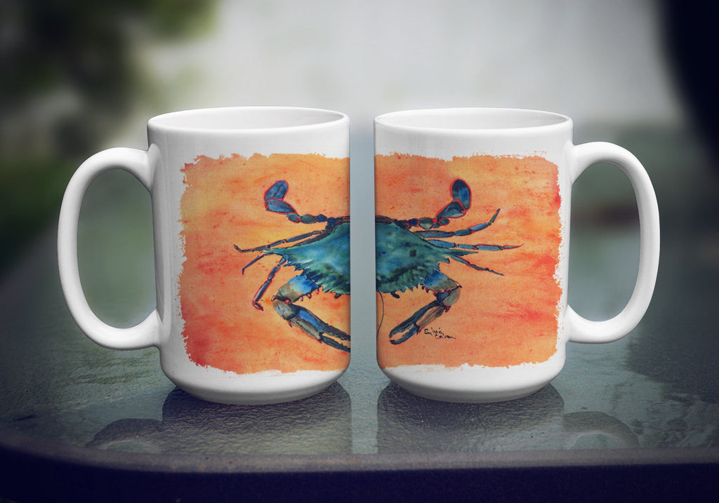 Crab Ceramic Coffee Mug 15 oz Decorative Large C Handle Mug Cup for Tea, Cocoa Hot Chocolate