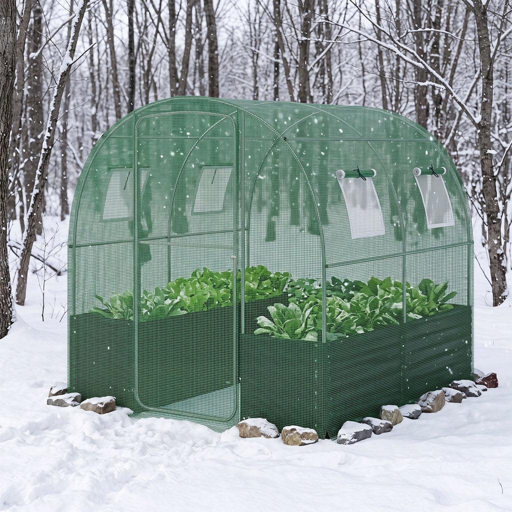Walk-In Greenhouse with Planter Bed 80" x 79" x 79"