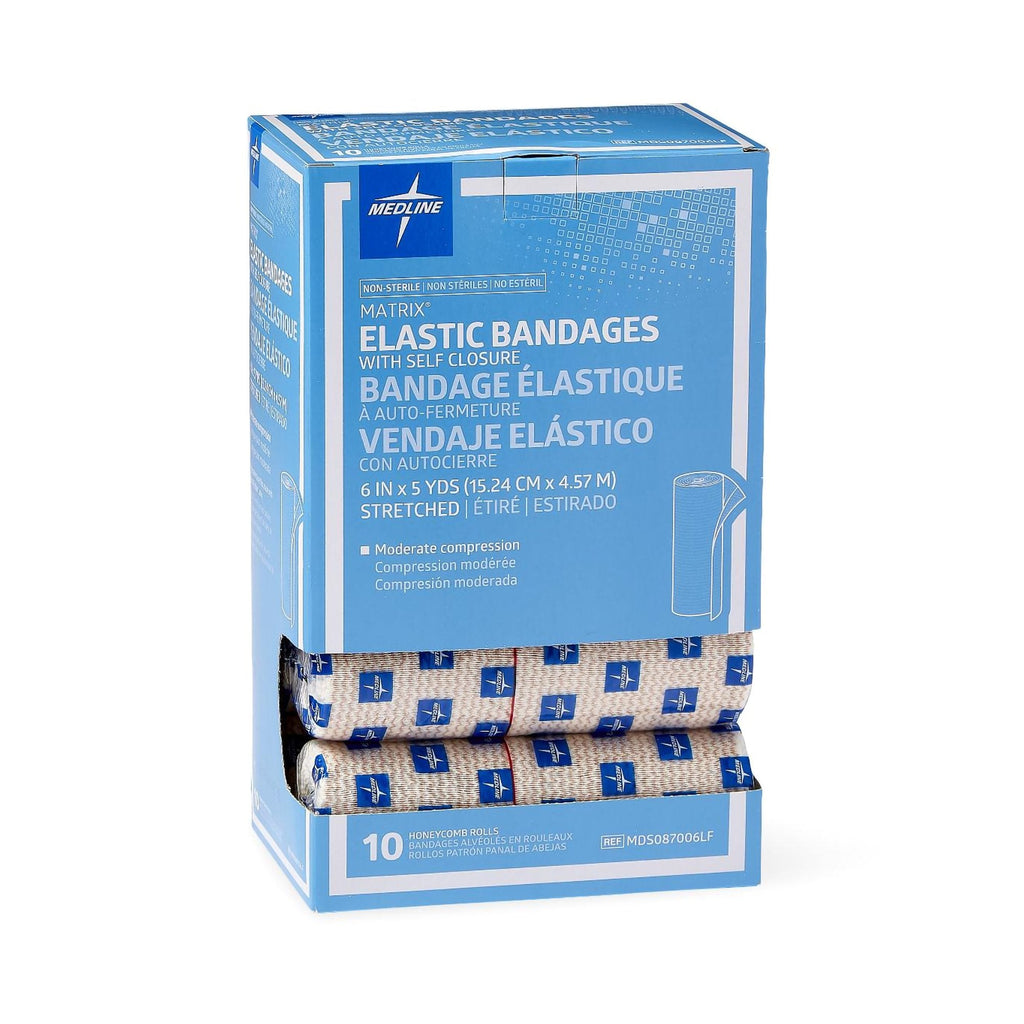 Matrix Double Hook and Loop Closure Elastic Bandage, 6 Inch x 5 Yard MDS087006LF