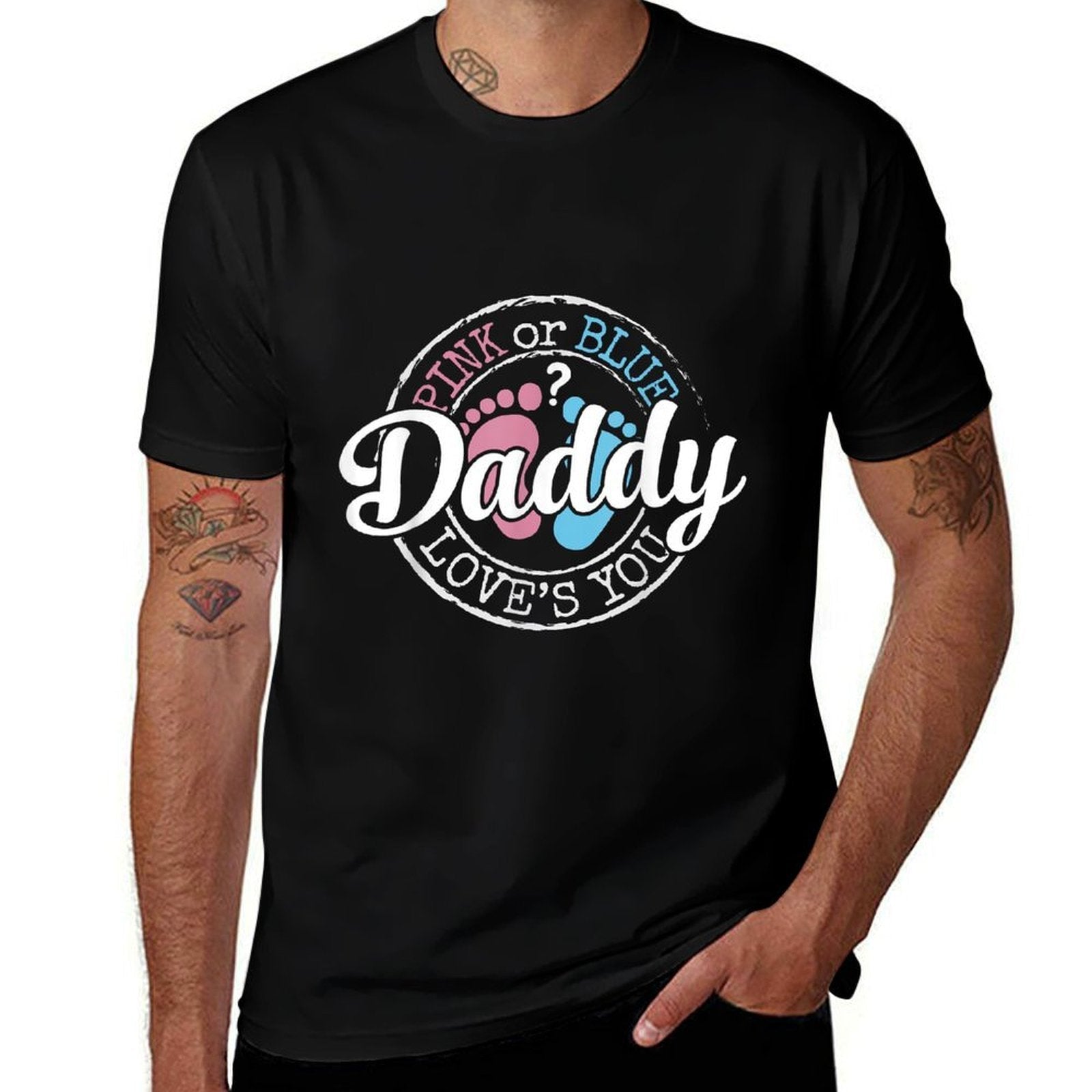 Gender Reveal Dad Daddy To Be Gifts Pink Or Blue Baby Shower  Graphic-printed T-Shirt